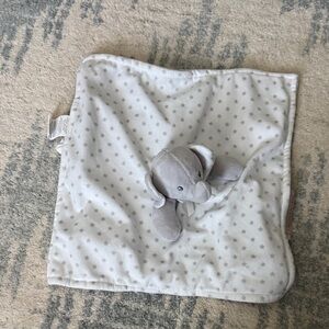 Plush Gray Elephant Baby Blanket Lovie